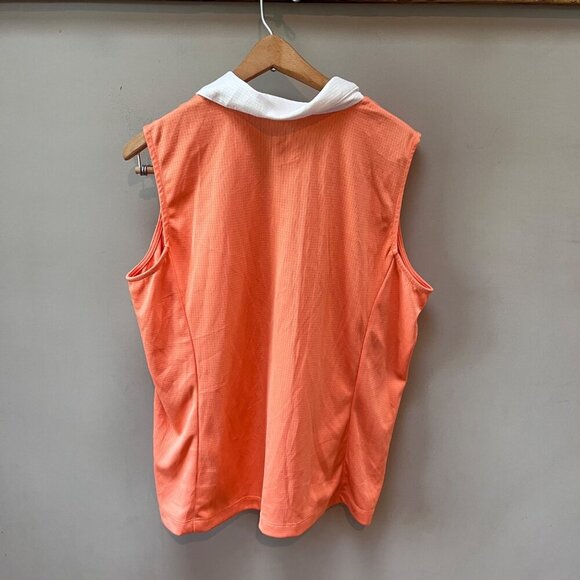 Tail Womens Sleeveless Polo Shirt White Collar‎ XL Orange - Picture 3 of 4